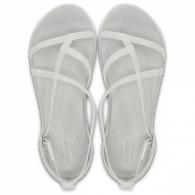 Womens Crocs Isabella Gladiator Sandals Oyster / Pearl White