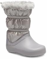 CROCS Girls’ Crocband™ LodgePoint Metallic Winter Boot Silver Metallic