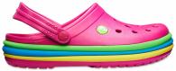 Crocband™ Rainbow Band Clog Candy Pink