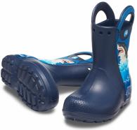 Crocs Fn Shark Ptch Rain Boot Kids Navy