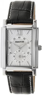 Heritor Automatic Frederick Leather-Band Watch - Silver