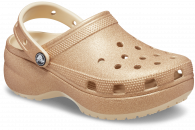 CROCS CLASSIC PLATFORM GLITTER CLOG W Shitake