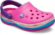 Kids Crocband Wavy Band Clog Neon Magenta