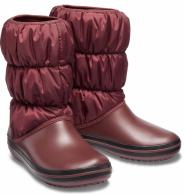 CROCS Womens Winter Puff Boot Burgundy / Black