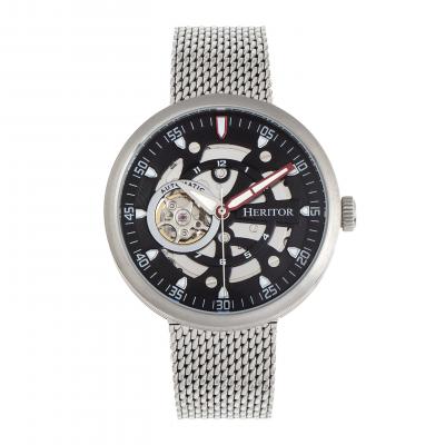 Heritor Automatic Jasper Skeleton Bracelet Watch - Silver