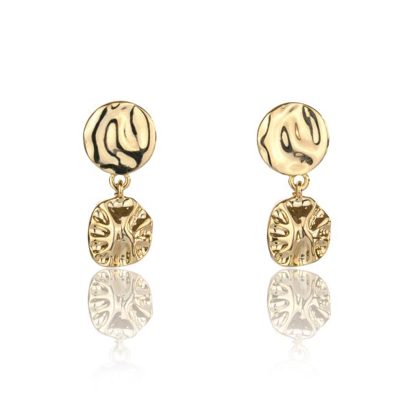 ANNIE ROSEWOOD Waffle Bite In Gold Earrings