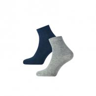 Niže muške čarape 2 para Tamno plava / siva