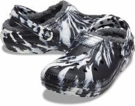 CROCS CLASSIC LINED MARBLED CLOG White / Black