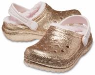  Kids’ Classic Glitter Lined Clog Gold / Barely Pink