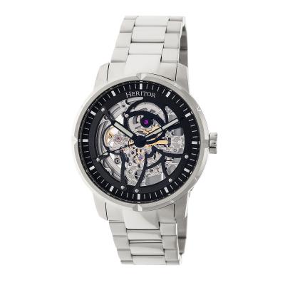Heritor Automatic Ryder Skeleton Dial Bracelet Watch - Silver/Black